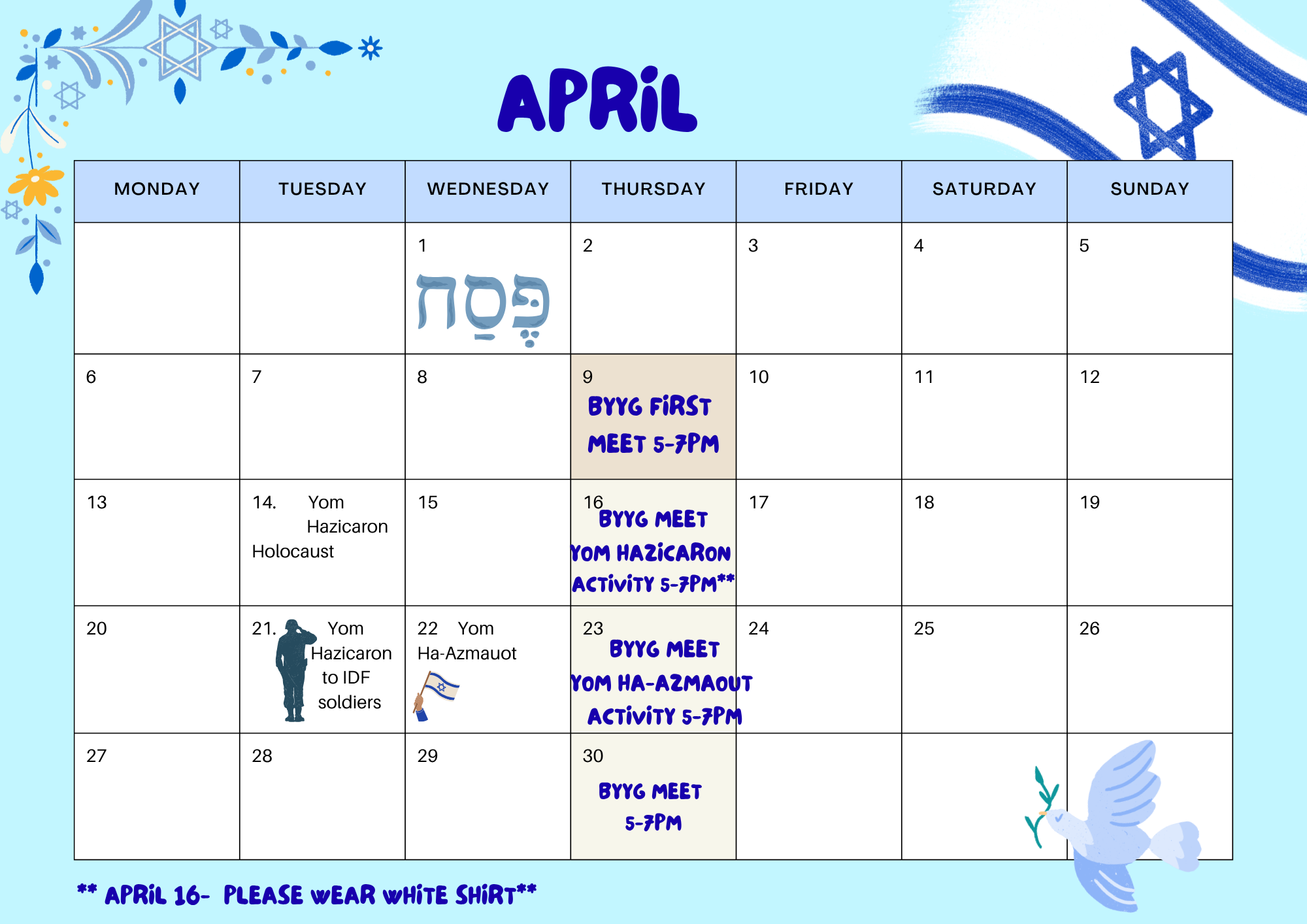 April Calendar